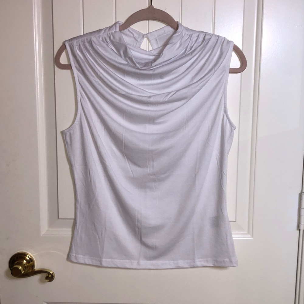 Amazon Women's White Sleeveless Blouse